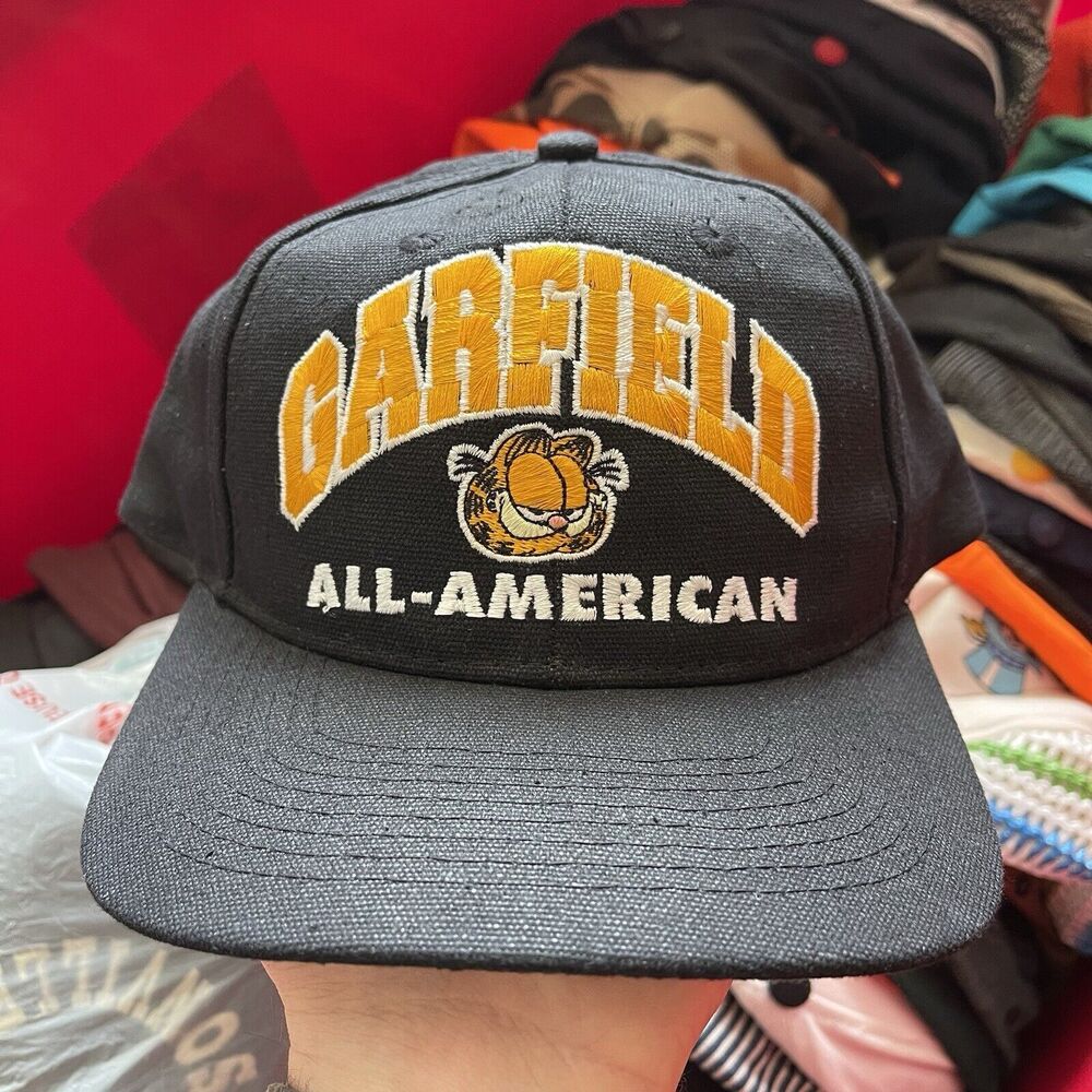 Vintage Garfield All American Snapback Adjustable Embroidered Hat Cap